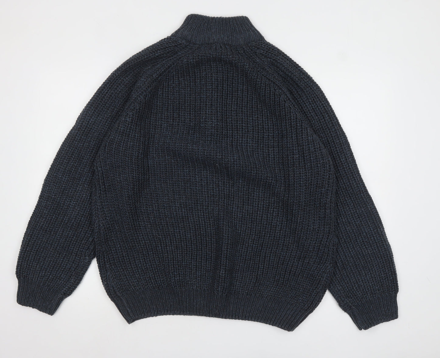 P.G. Field Men’s Blue Chunky Knit 1/2 Zip Jumper XL Acrylic Country Style