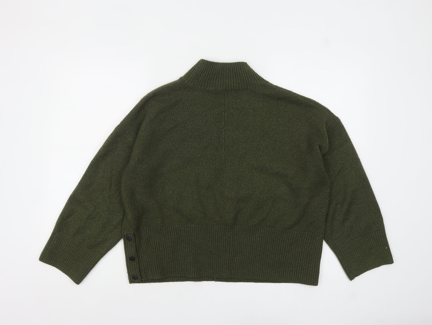 Tu Women Green Mock Neck Knit Pullover Jumper Size L