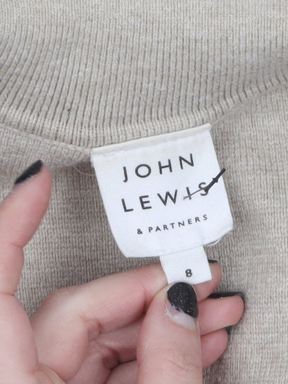 Preloved John Lewis Womens Beige Collared Pullover Knit Jumper Size 8 - Image 5