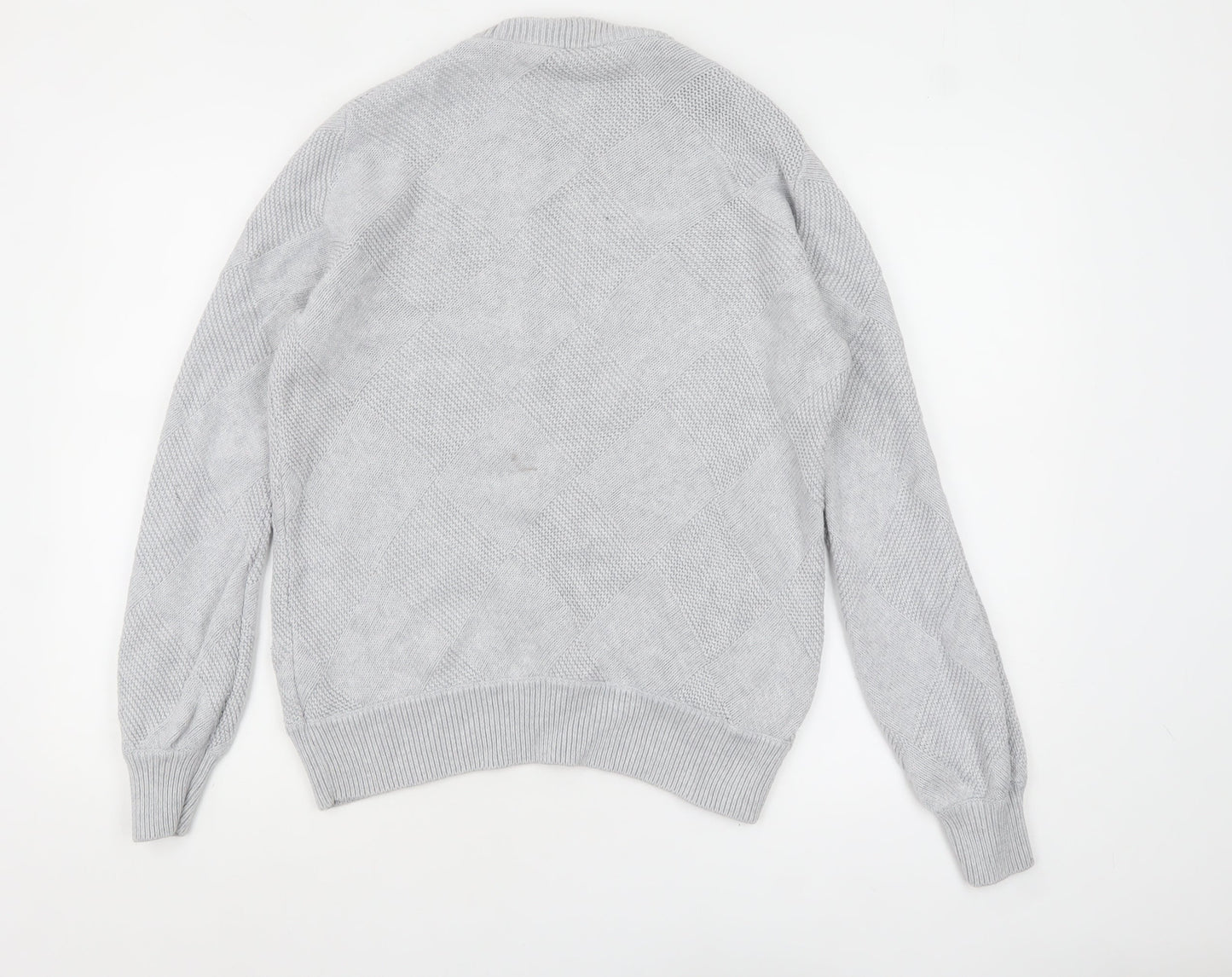 Sweaty Betty Womens Grey Cotton Wool Crew Neck Pullover Jumper M