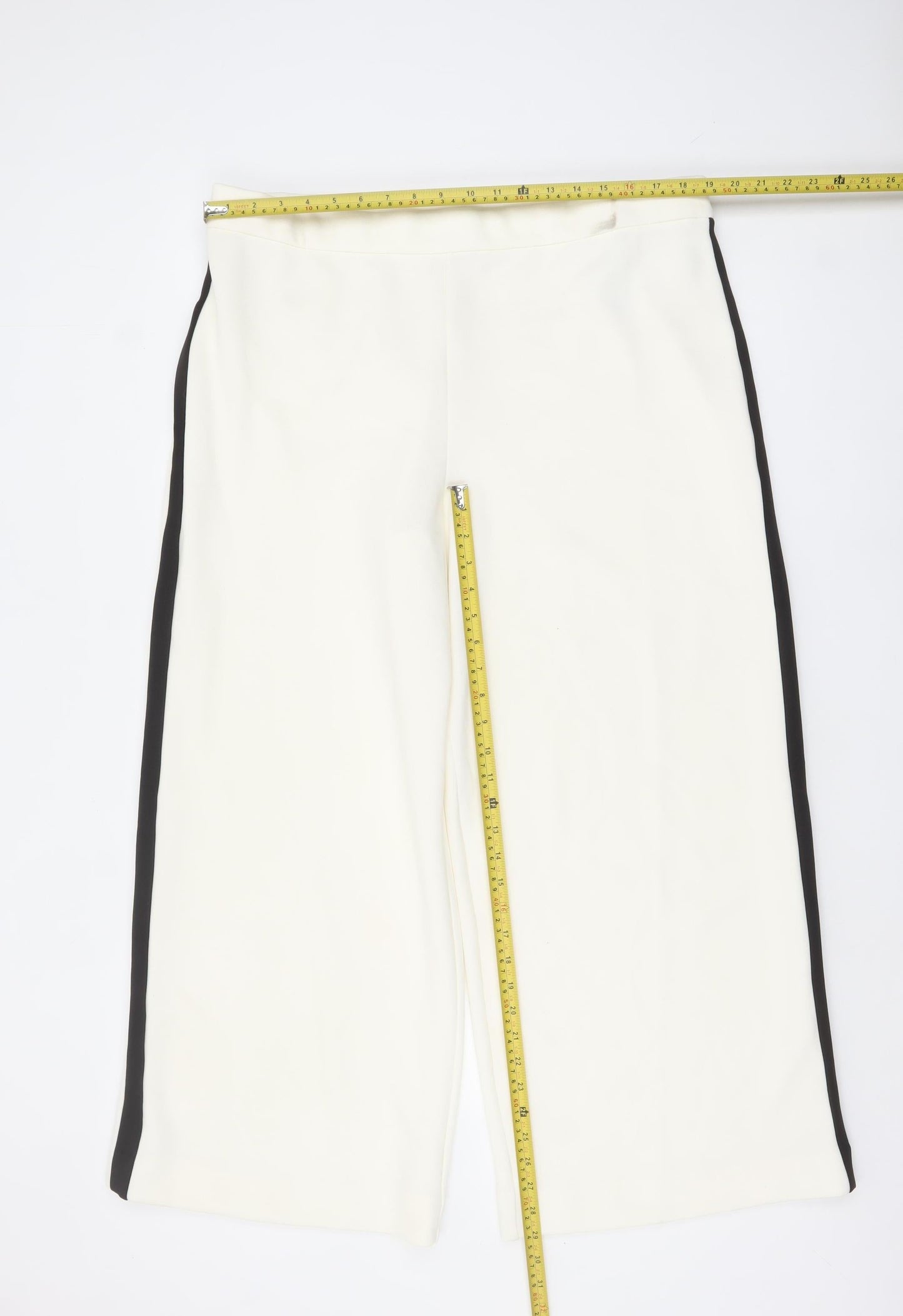 Marks and Spencer Women’s Ivory Straight Leg Trousers Size 20 Short