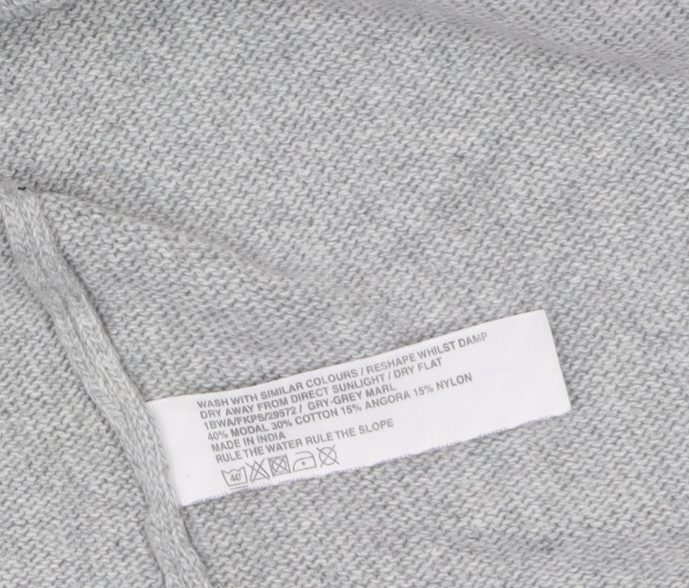 Fat Face Women Grey Size 18 Open Front Knit Cardigan
