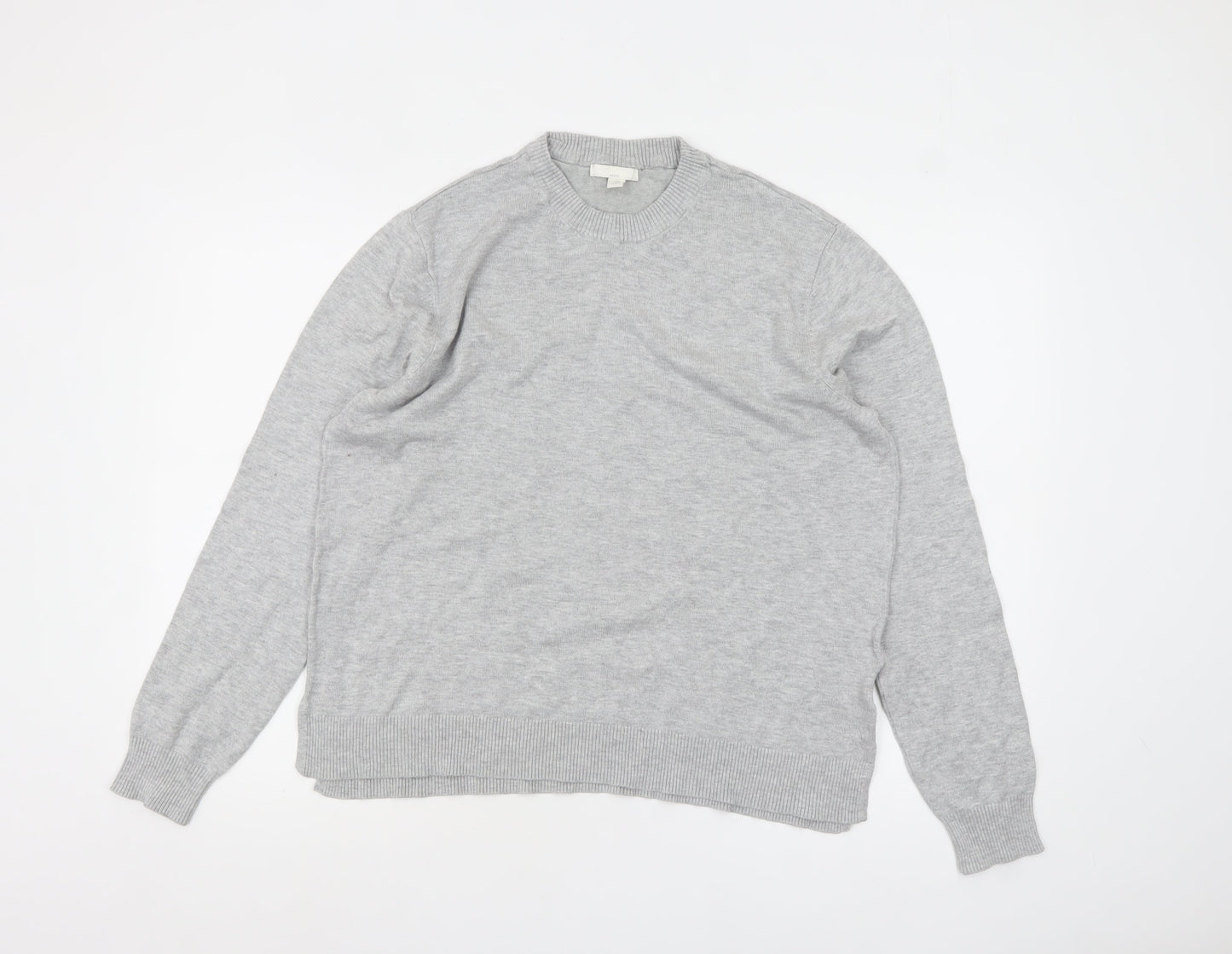 H&M Women Grey Crew Neck Knit Pullover Jumper Size 12