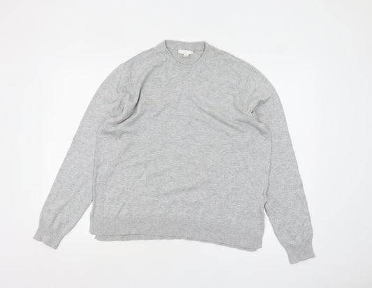 H&M Women Grey Crew Neck Knit Pullover Jumper Size 12