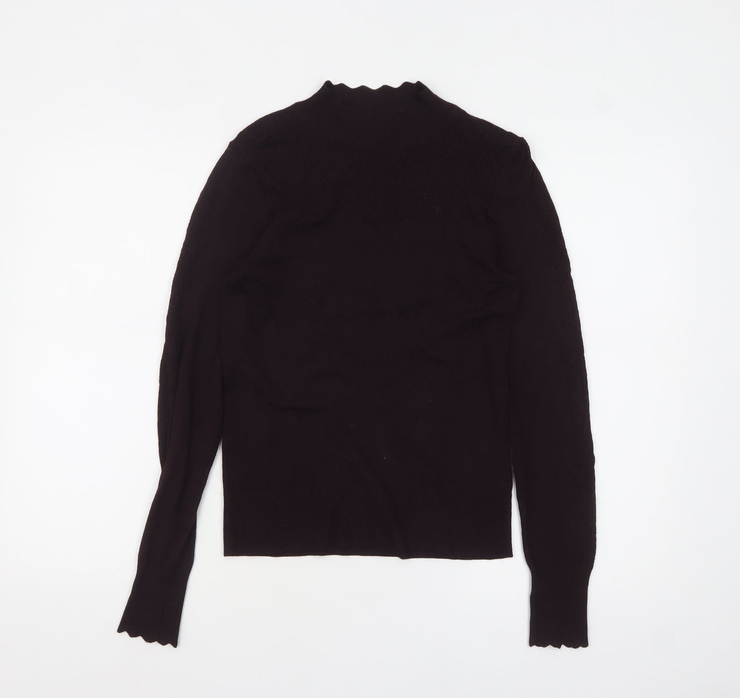 Warehouse Women’s Black Mock Neck Long Sleeve Knit Jumper Size 8