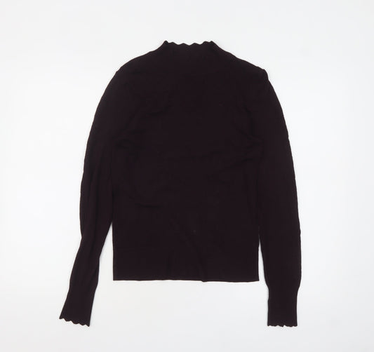 Warehouse Women’s Black Mock Neck Long Sleeve Knit Jumper Size 8