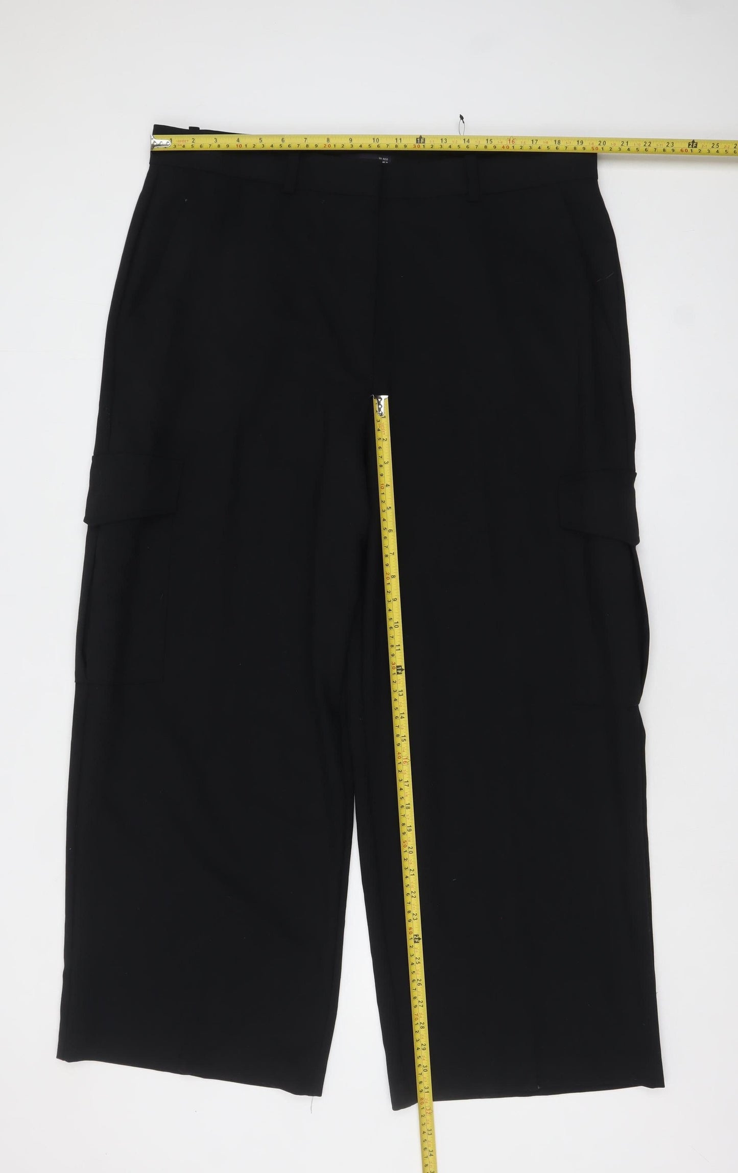 Marks and Spencer Women Black Cargo Trousers Size 20 Regular