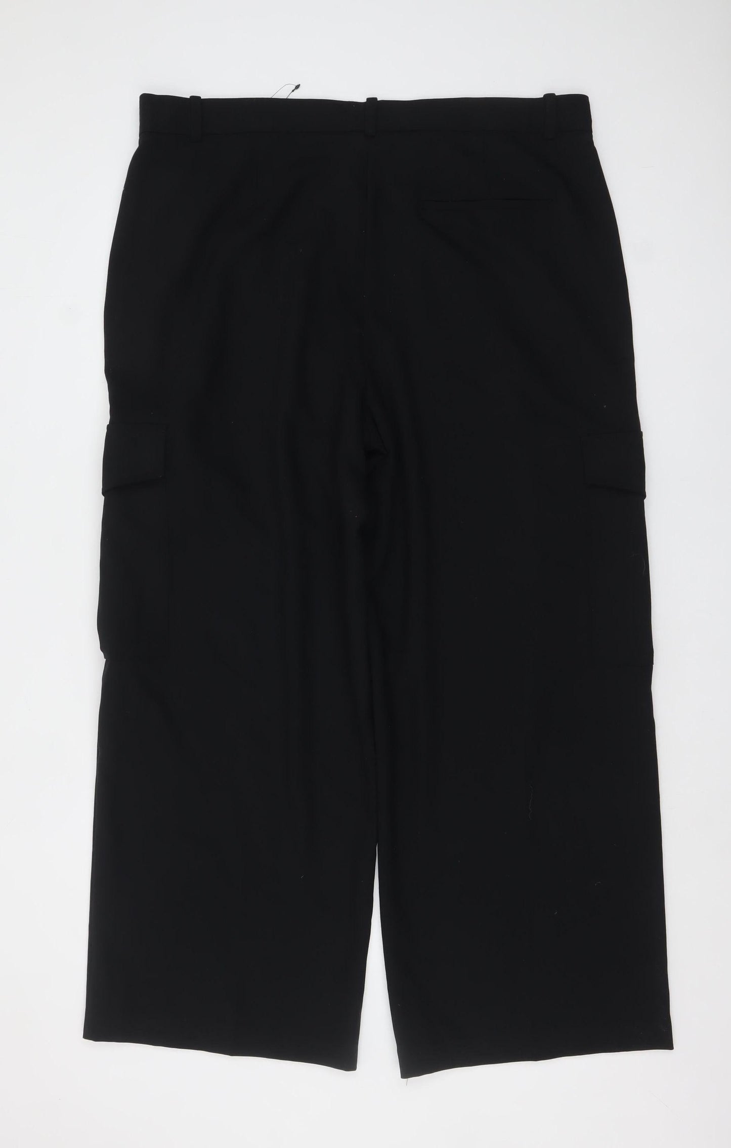 Marks and Spencer Women Black Cargo Trousers Size 20 Regular