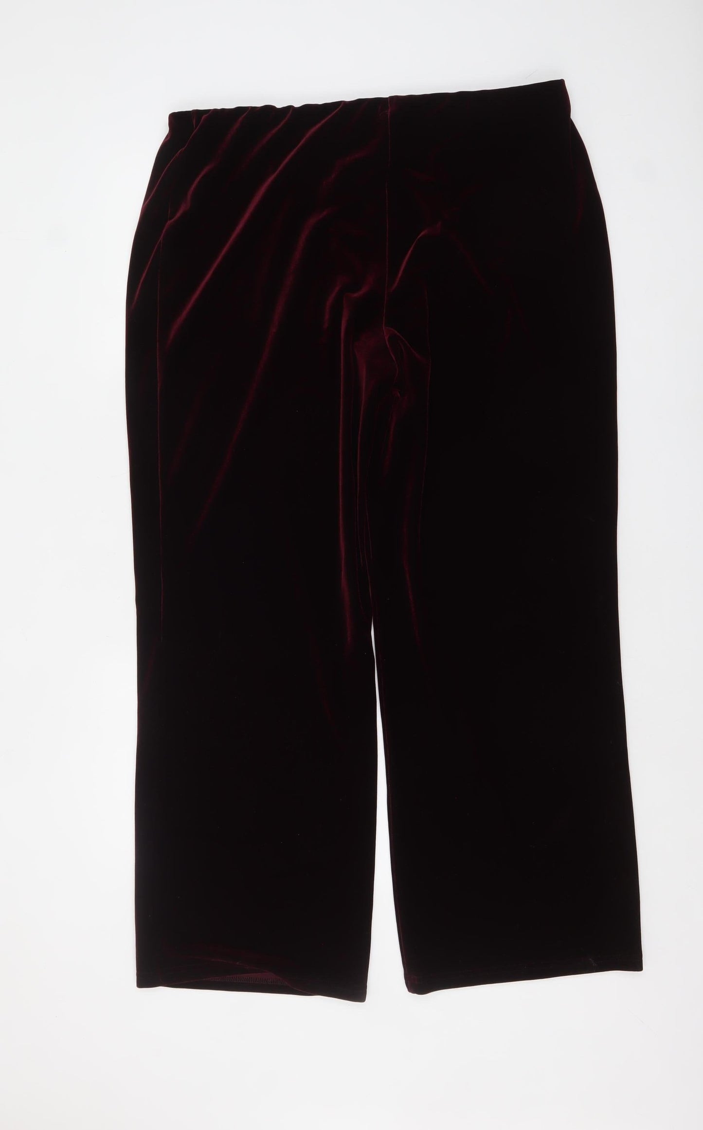 Marks and Spencer Womens Red Velvet Straight Trousers Size 20
