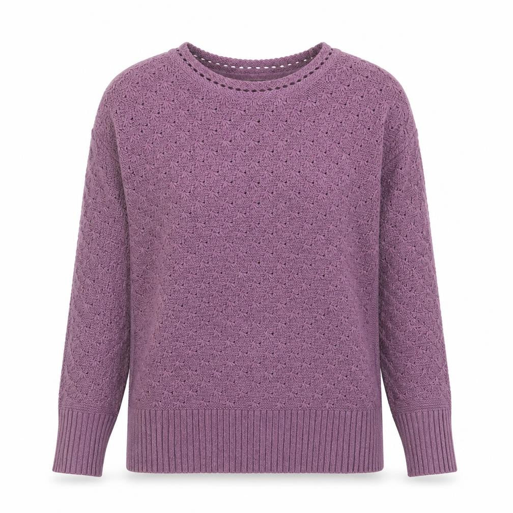 FatFace Women's Purple Cotton Open-Knit Jumper Size 8