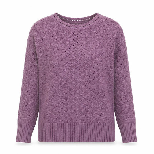 FatFace Women's Purple Cotton Open-Knit Jumper Size 8