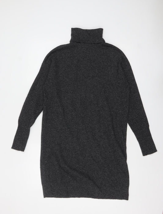 Vero Moda Womens Grey Roll Neck Long Sleeve Chunky Knit Jumper XS