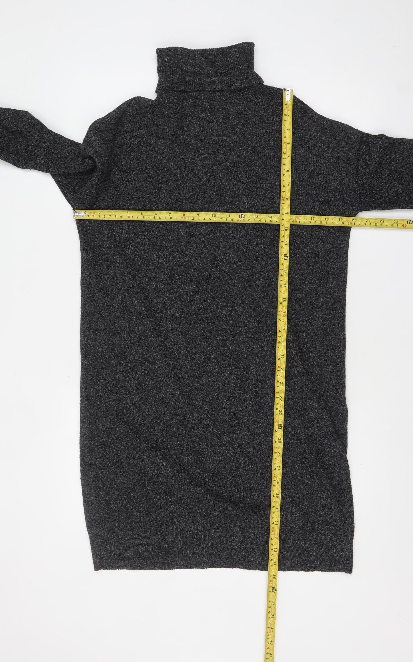 Vero Moda Womens Grey Roll Neck Long Sleeve Chunky Knit Jumper XS