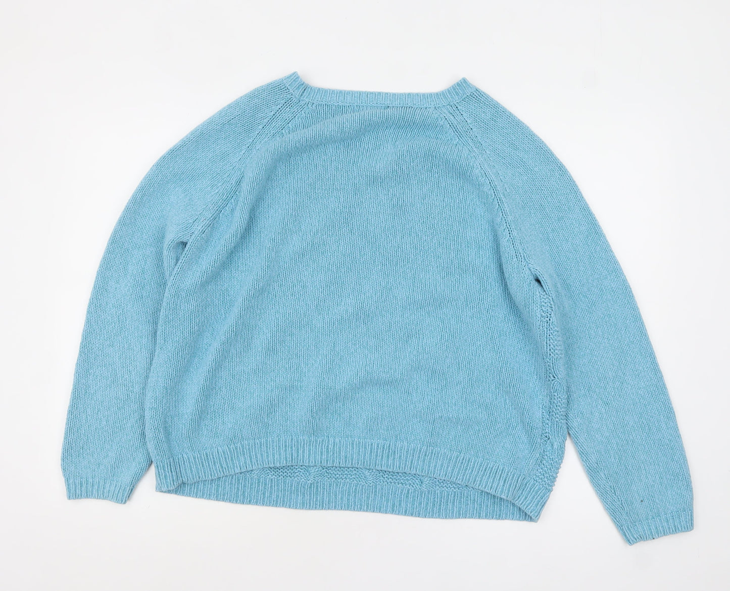 Marks and Spencer Women's Blue Cable-Knit Jumper Size 22
