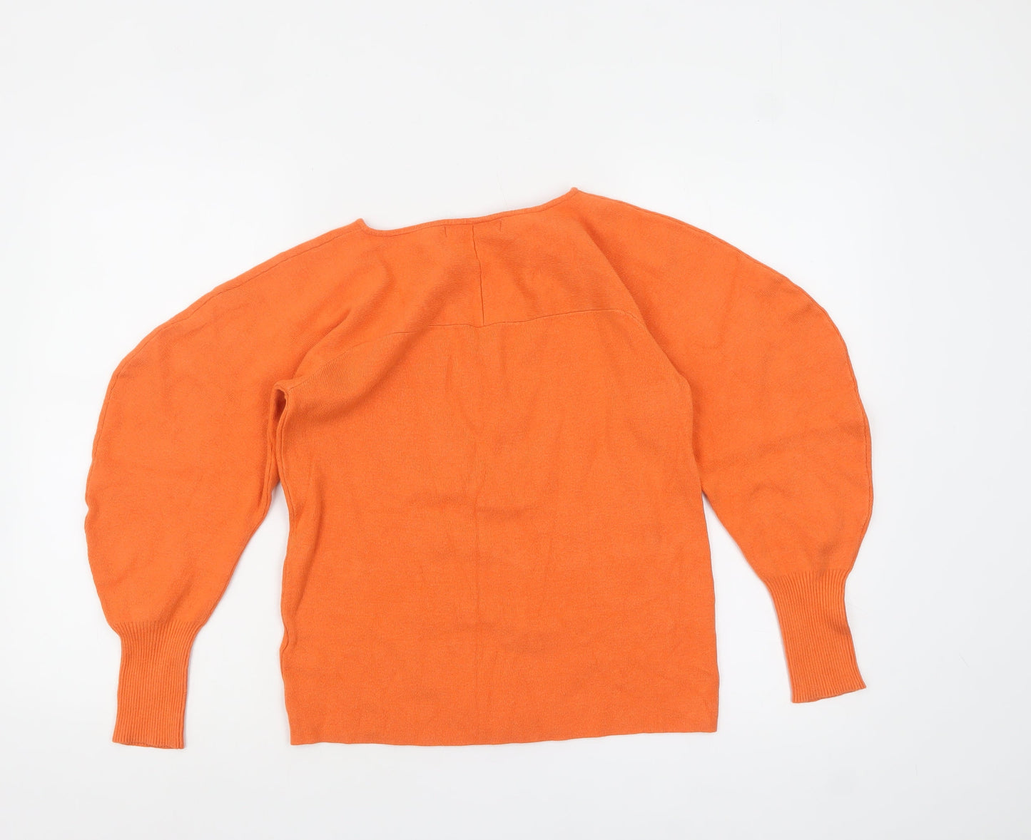 Next Women’s Orange Long Sleeve Square Neck Knitted Jumper Size 12