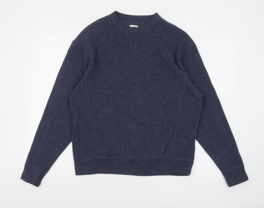 Calvin Klein Jeans Men's Blue Crew Neck Cotton Pullover Jumper Size M