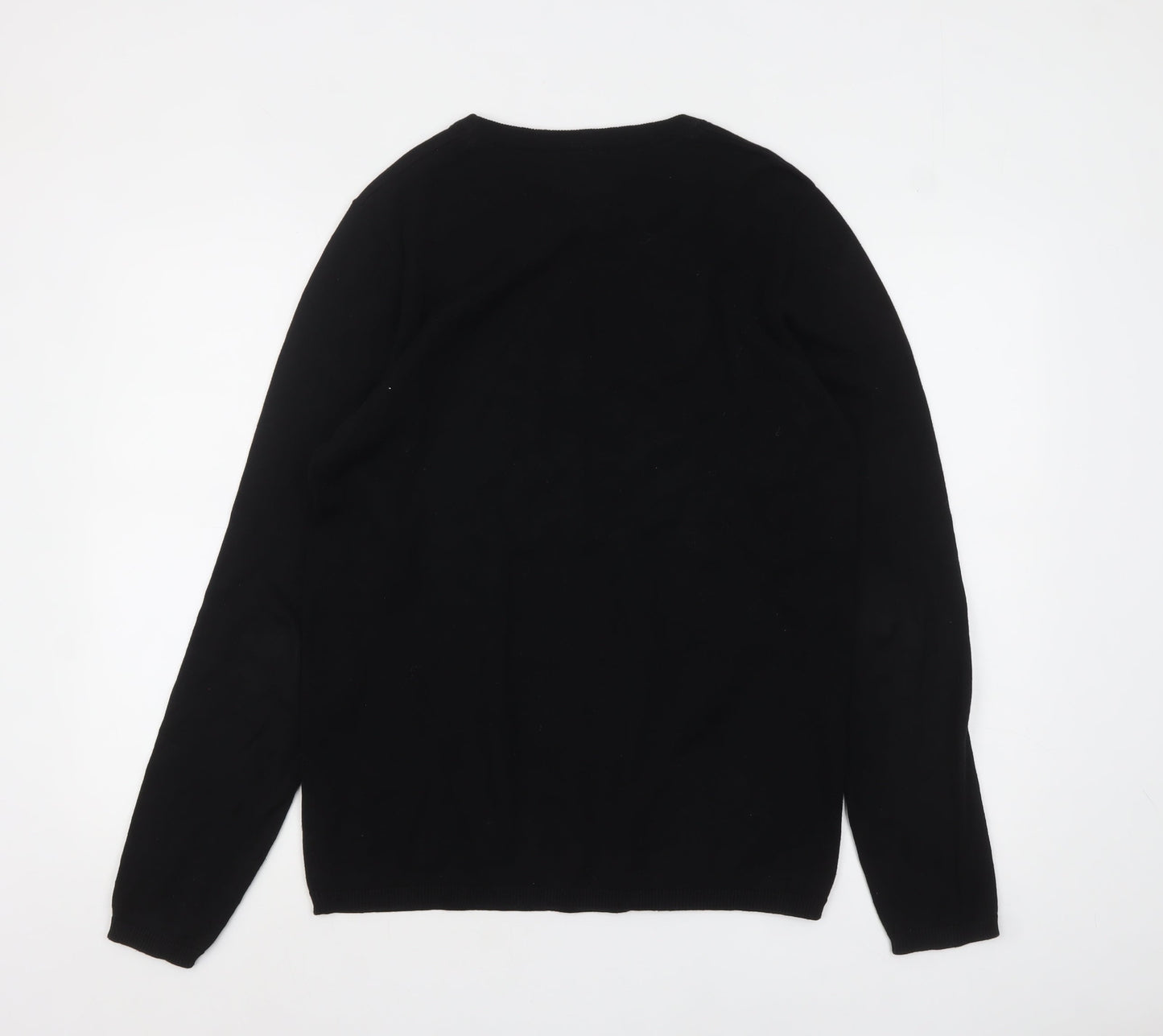 Pull&Bear Men’s Black Cotton Crew Neck Jumper Size L