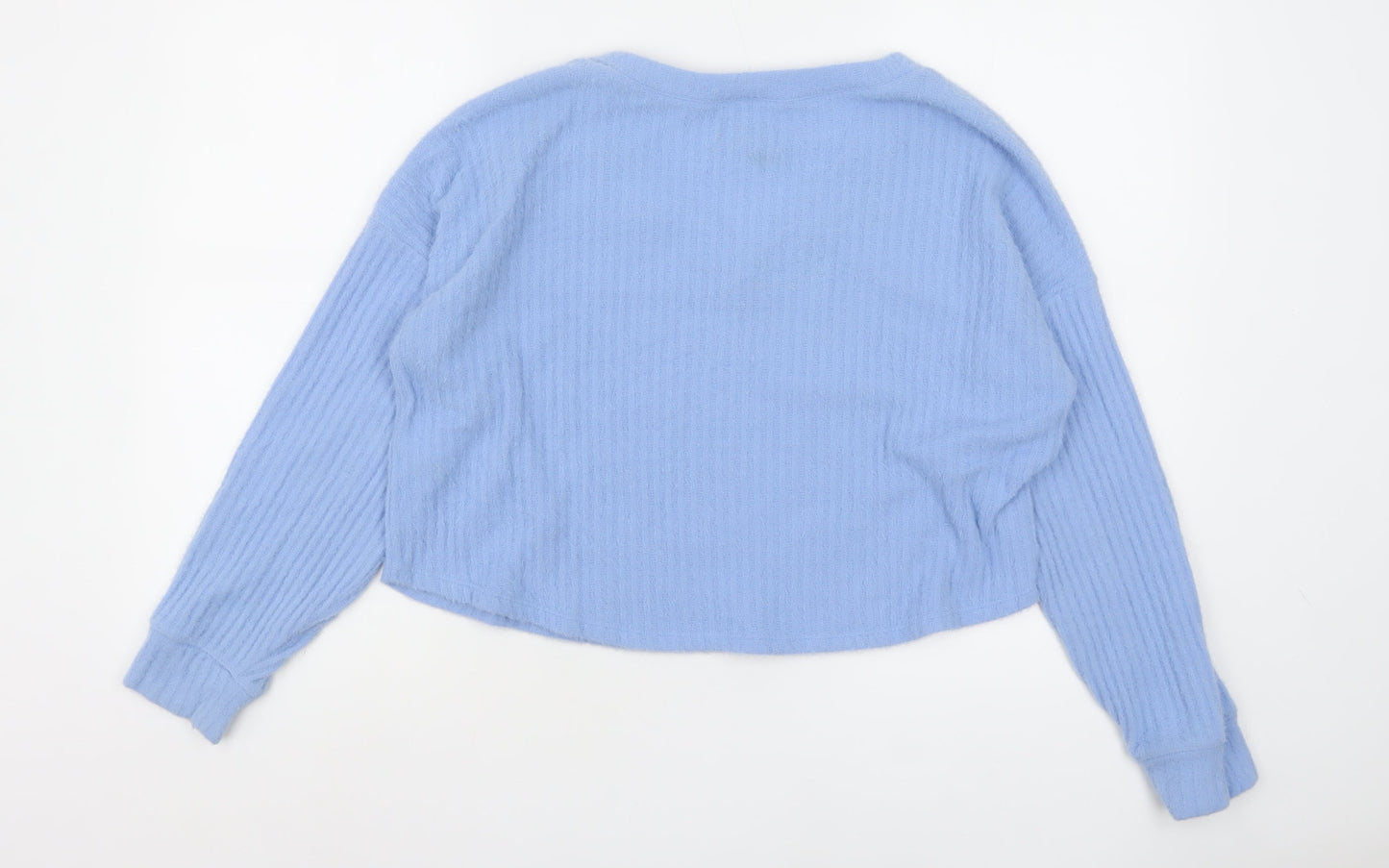 Hollister Women Blue Knit V-Neck Pullover Jumper M