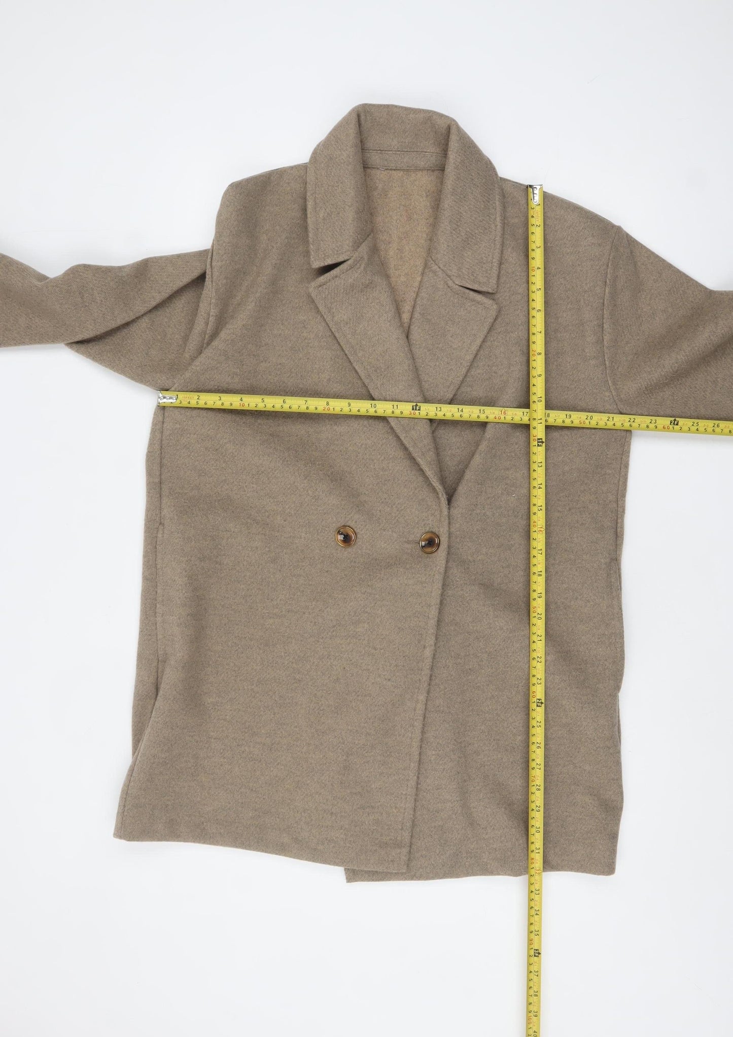 Tu Women’s Beige Mid-Length Overcoat Size 14 Buttoned Classic Style