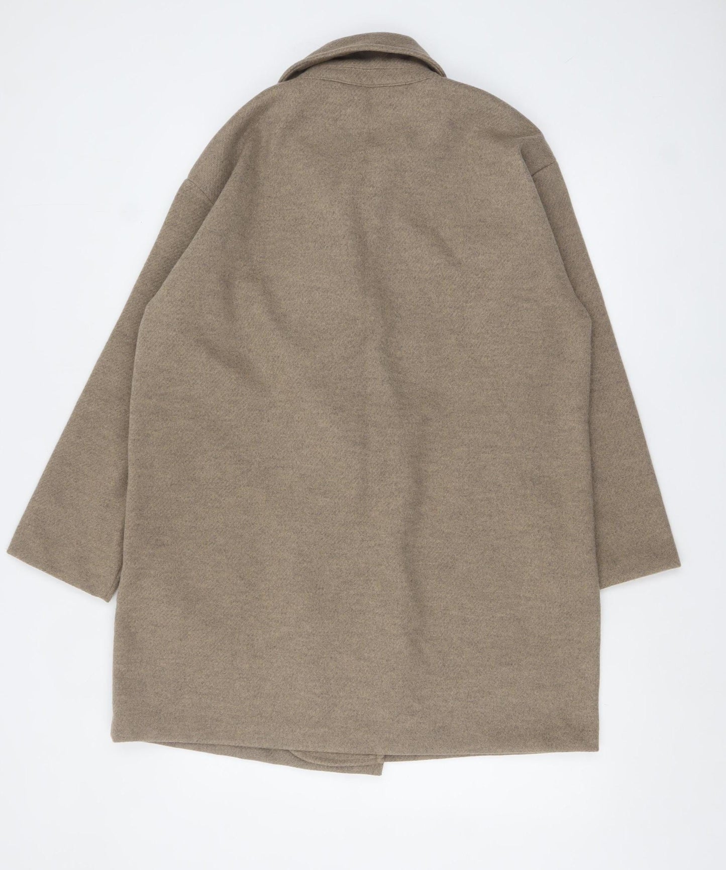 Tu Women’s Beige Mid-Length Overcoat Size 14 Buttoned Classic Style