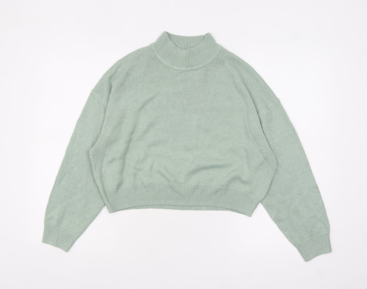 H&M Divided Women’s Green Mock Neck Knit Jumper Size 12