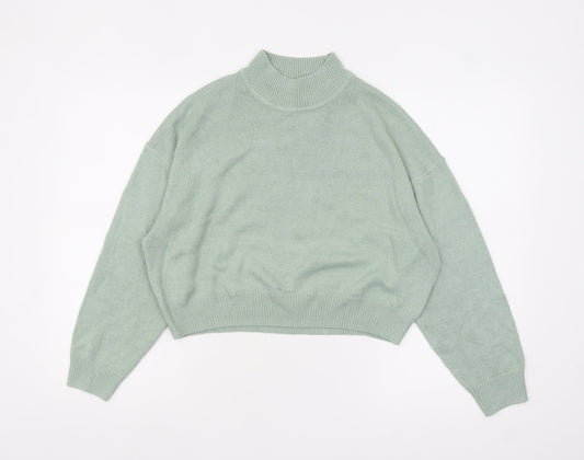 H&M Divided Women’s Green Mock Neck Knit Jumper Size 12