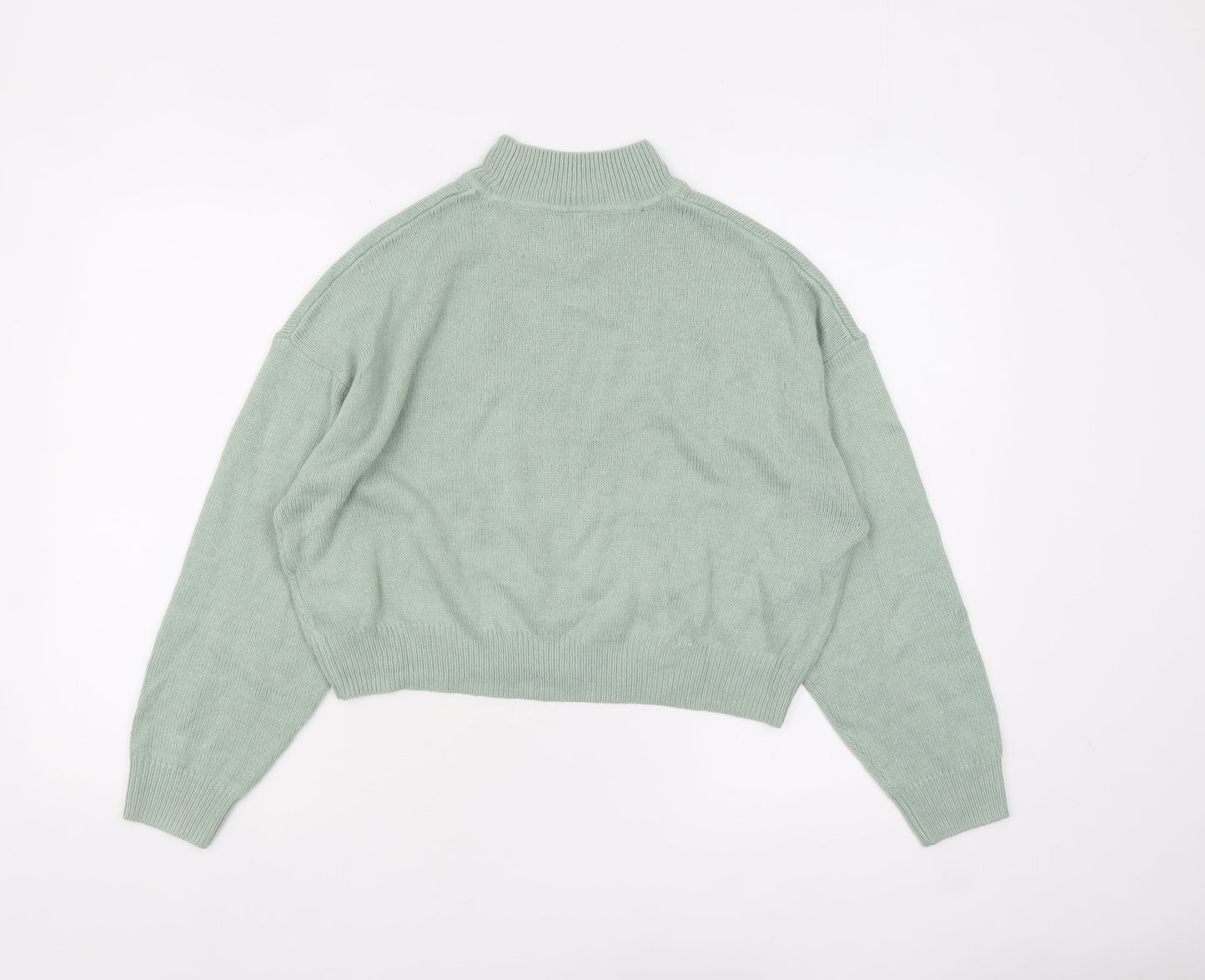 H&M Divided Women’s Green Mock Neck Knit Jumper Size 12