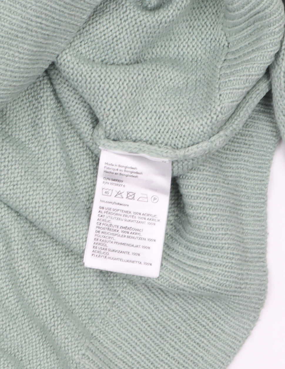 H&M Divided Women’s Green Mock Neck Knit Jumper Size 12