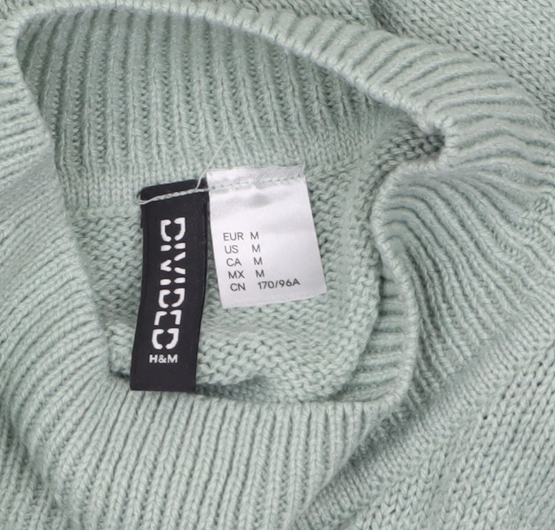 H&M Divided Women’s Green Mock Neck Knit Jumper Size 12