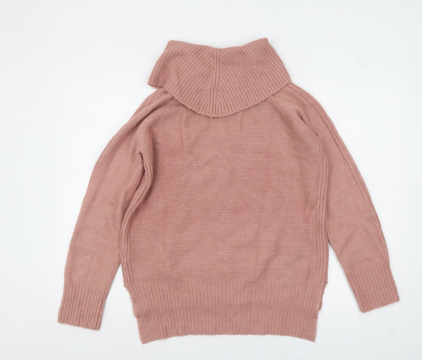Oasis Women Pink Roll Neck Long Sleeve Knit Pullover Jumper S