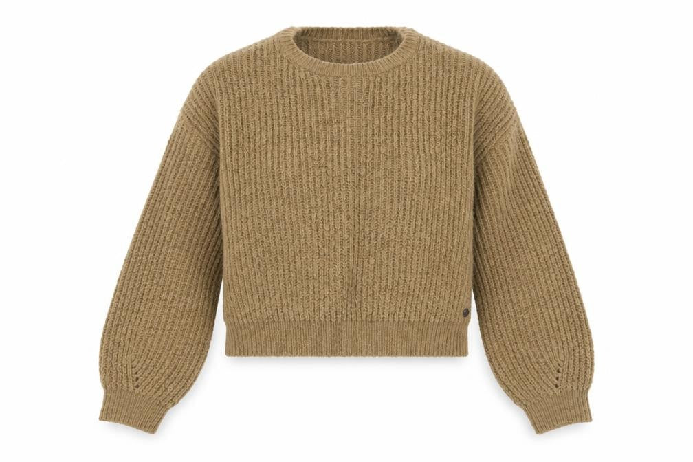 Pull & Bear Women Beige Chunky-Knit Relaxed Pullover Jumper XS