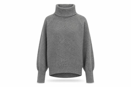 Gap Women’s Grey Roll Neck Waffle-Knit Jumper XS