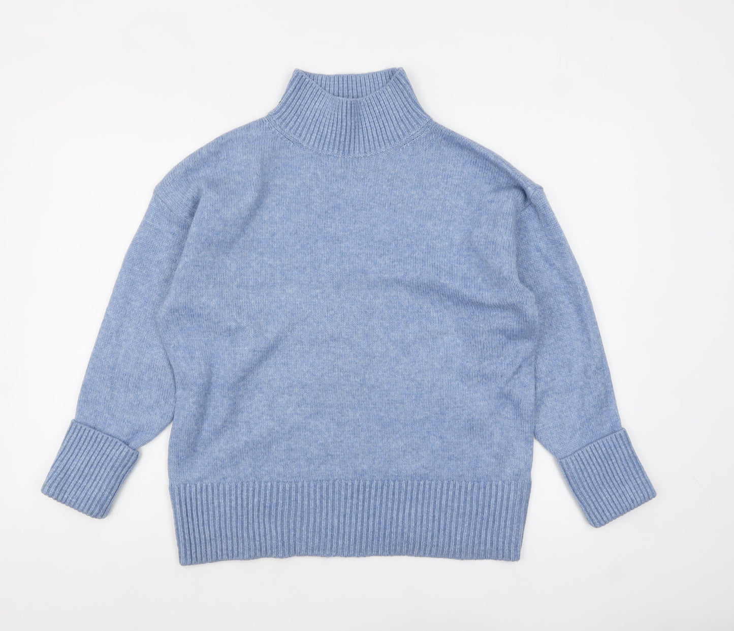 ASOS DESIGN Women's Blue Mock Neck Knit Jumper XS