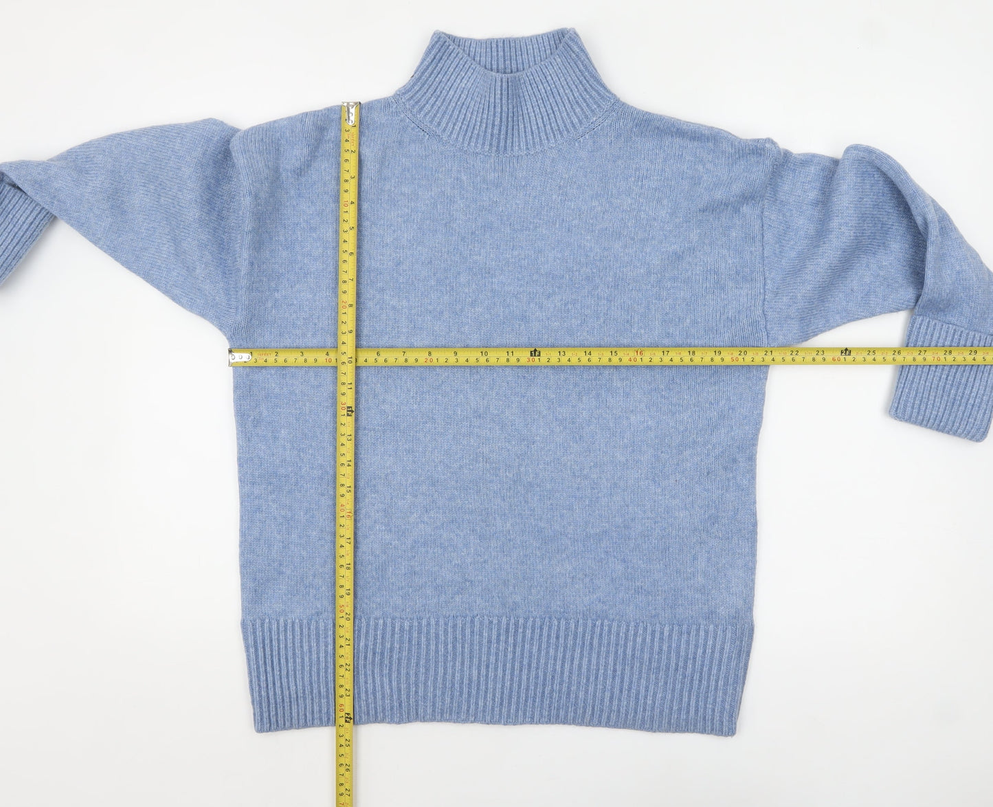ASOS DESIGN Women's Blue Mock Neck Knit Jumper XS