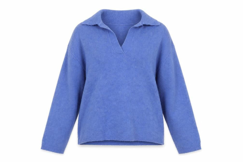 Grace & Mila Women's Blue Collared Pullover Jumper S/M