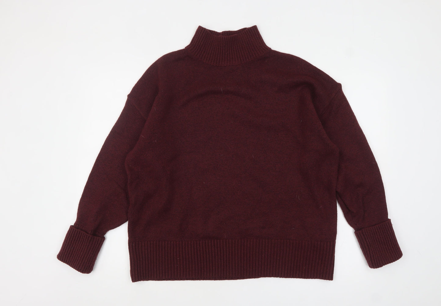 ASOS Womens Red Mock Neck Knit Jumper Size M UK 12-14
