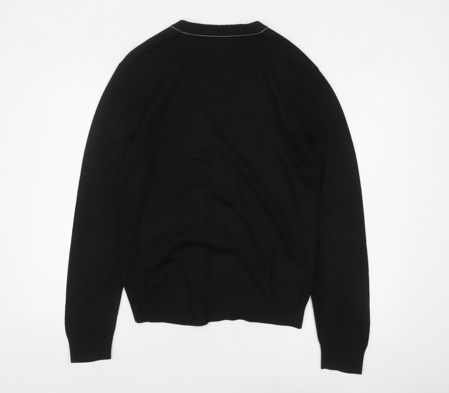 River Island Men's Black V-Neck Button Cardigan Small