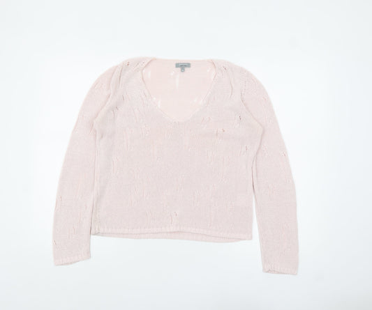 Marks and Spencer Per Una Women Pink V-Neck Knit Jumper M