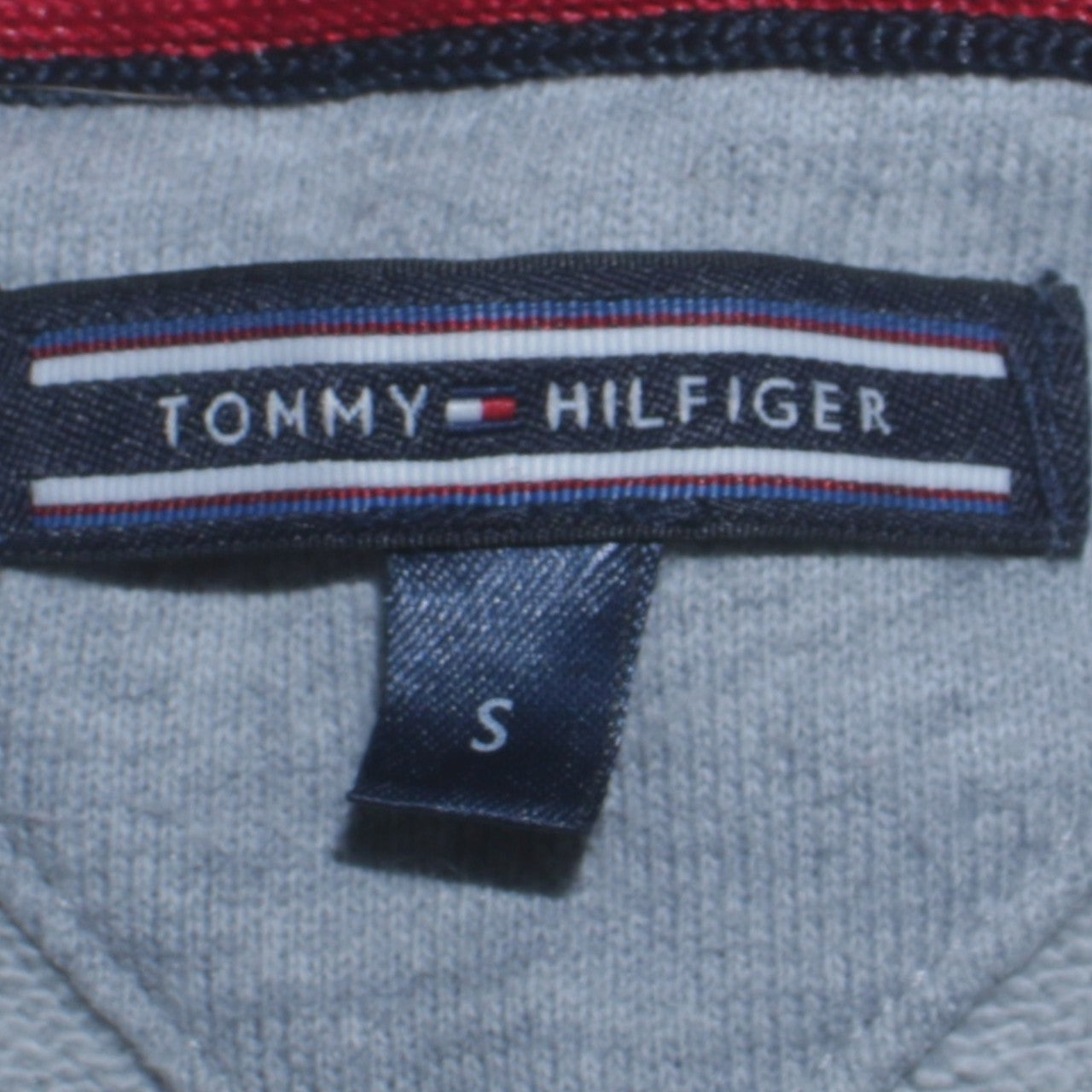 Tommy Hilfiger Men's Grey Logo Tape Crew Neck Sweatshirt Size S