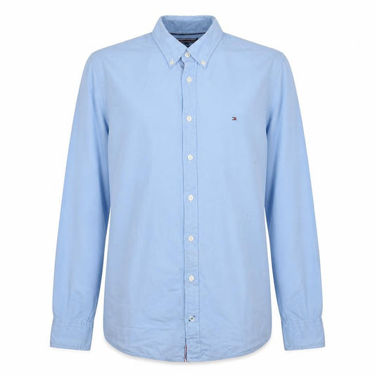 Tommy Hilfiger Men's Blue Slim Fit Stretch Button-Up Shirt M