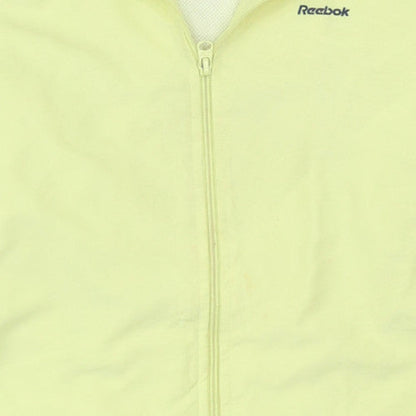 Reebok Womens Yellow Track Jacket Size 14 Full Zip Polyester