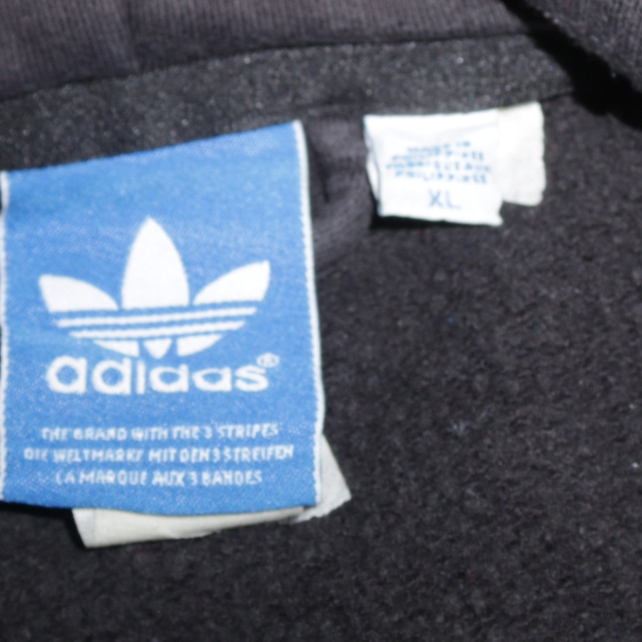 Adidas Mens Black XL Trefoil Pullover Hoodie Cotton Fleece