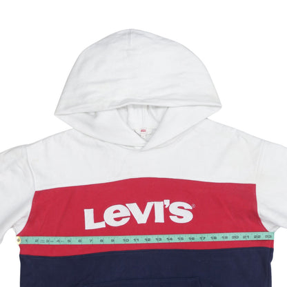 Preloved Levi's Men's Multicoloured Logo Pullover Hoodie Size L - Back