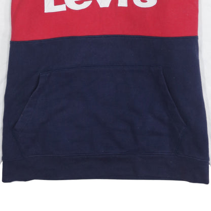 Preloved Levi's Men's Multicoloured Logo Pullover Hoodie Size L - Image 8