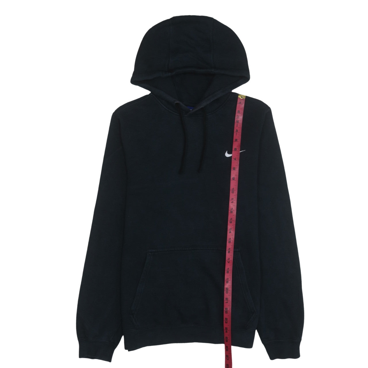 Nike Men's Black Small Pullover Hoodie with Logo Pocket Fleece
