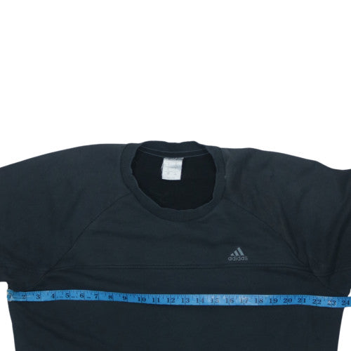 Adidas Mens Black L Pullover Sweatshirt Crew Neck Fleece