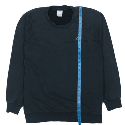 Adidas Mens Black L Pullover Sweatshirt Crew Neck Fleece