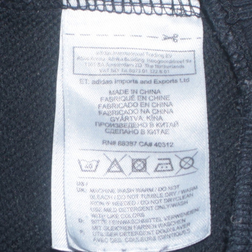 Adidas Mens Black L Pullover Sweatshirt Crew Neck Fleece