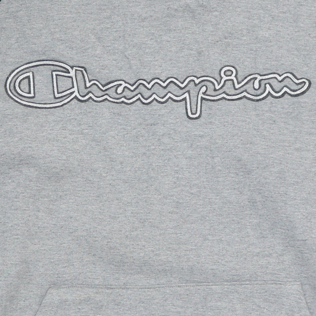 Champion Men's Grey Pullover Hoodie L Fleece Logo Sweatshirt
