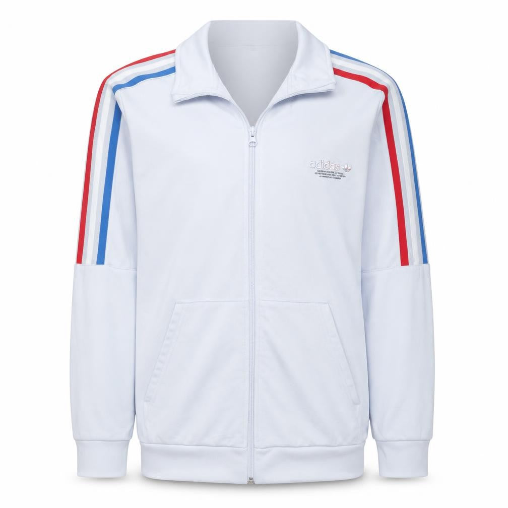 adidas Boys White 15-16 Years Track Jacket Full Zip Polyester Activewear